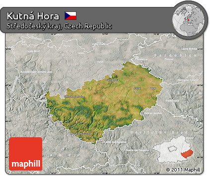 Satellite Map of Kutná Hora, lighten, semi-desaturated