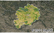 Satellite 3D Map of Mladá Boleslav, darken, semi-desaturated