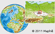 Physical Location Map of Mladá Boleslav, highlighted country, highlighted parent region