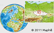 Physical Location Map of Mladá Boleslav, highlighted country