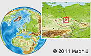 Physical Location Map of Mladá Boleslav, highlighted parent region