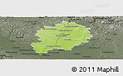 Physical Panoramic Map of Mladá Boleslav, darken, semi-desaturated