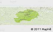 Physical Panoramic Map of Mladá Boleslav, lighten