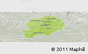 Physical Panoramic Map of Mladá Boleslav, lighten, semi-desaturated