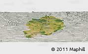Satellite Panoramic Map of Mladá Boleslav, lighten, semi-desaturated
