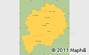 Savanna Style Simple Map of Mladá Boleslav, single color outside