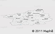 Silver Style Panoramic Map of Středočeský kraj, single color outside