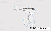 Silver Style 3D Map of Praha-východ, single color outside