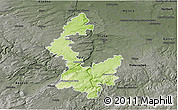 Physical 3D Map of Praha-západ, darken, semi-desaturated