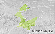 Physical 3D Map of Praha-západ, lighten, desaturated