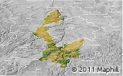 Satellite 3D Map of Praha-západ, lighten, desaturated