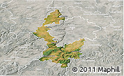 Satellite 3D Map of Praha-západ, lighten, semi-desaturated