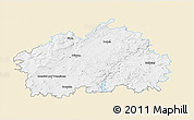 Classic Style 3D Map of Příbram, single color outside