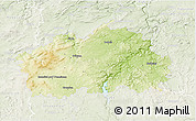 Physical 3D Map of Příbram, lighten