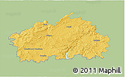 Savanna Style 3D Map of Příbram, single color outside