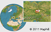 Satellite Location Map of Příbram, highlighted parent region
