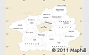 Classic Style Simple Map of Středočeský kraj, single color outside