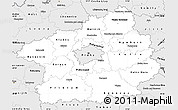 Silver Style Simple Map of Středočeský kraj