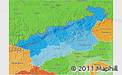 Political Shades 3D Map of Ústecký kraj