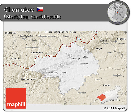 Classic Style 3D Map of Chomutov