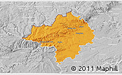 Political 3D Map of Chomutov, lighten, desaturated