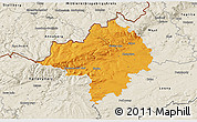 Political 3D Map of Chomutov, shaded relief outside