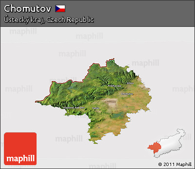 Satellite 3D Map of Chomutov, cropped outside