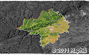 Satellite 3D Map of Chomutov, darken, desaturated