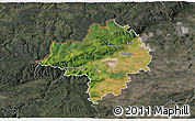 Satellite 3D Map of Chomutov, darken, semi-desaturated