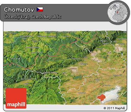 Satellite 3D Map of Chomutov