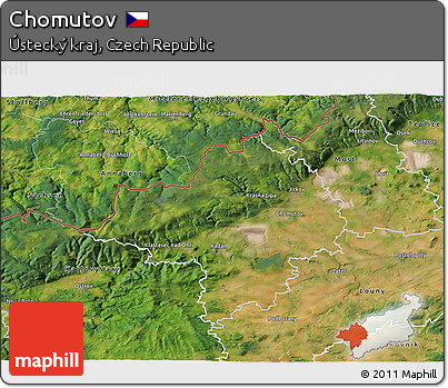 Satellite 3D Map of Chomutov