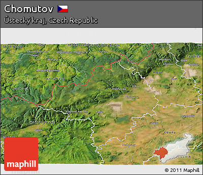 Satellite 3D Map of Chomutov