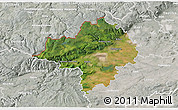 Satellite 3D Map of Chomutov, lighten, semi-desaturated