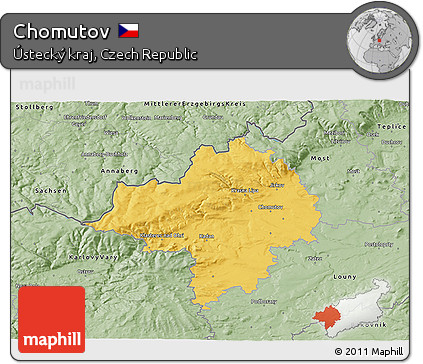 Savanna Style 3D Map of Chomutov