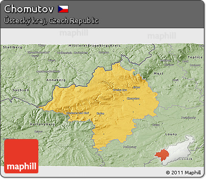 Savanna Style 3D Map of Chomutov