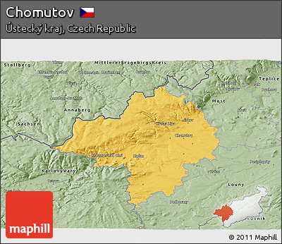 Savanna Style 3D Map of Chomutov