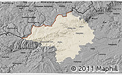 Shaded Relief 3D Map of Chomutov, darken, desaturated