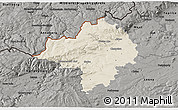 Shaded Relief 3D Map of Chomutov, darken, semi-desaturated