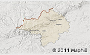 Shaded Relief 3D Map of Chomutov, lighten, semi-desaturated