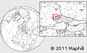 Blank Location Map of Chomutov, highlighted country, within the entire country