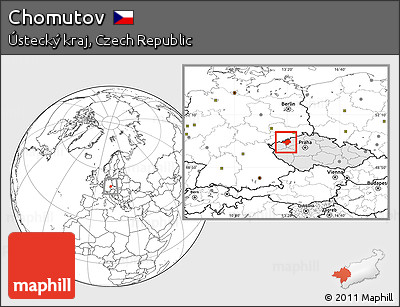 Blank Location Map of Chomutov, highlighted country