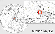 Blank Location Map of Chomutov, highlighted country