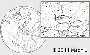 Blank Location Map of Chomutov, highlighted parent region, within the entire country