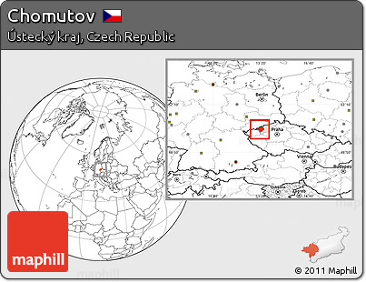 Blank Location Map of Chomutov, highlighted parent region