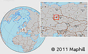Gray Location Map of Chomutov, within the entire country