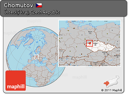 Gray Location Map of Chomutov, highlighted country