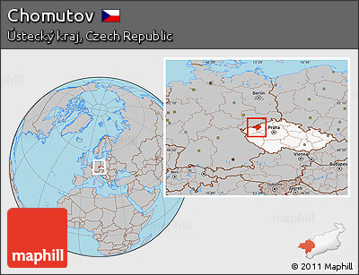 Gray Location Map of Chomutov, highlighted country