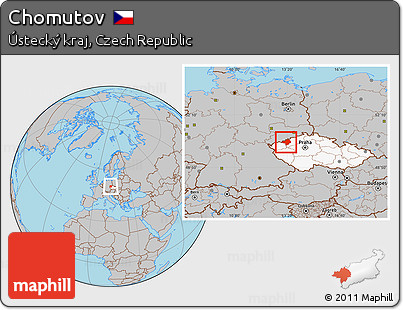 Gray Location Map of Chomutov, highlighted country