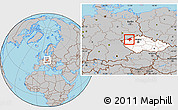 Gray Location Map of Chomutov, highlighted country