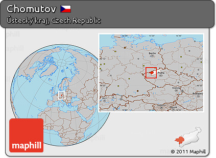 Gray Location Map of Chomutov, highlighted parent region